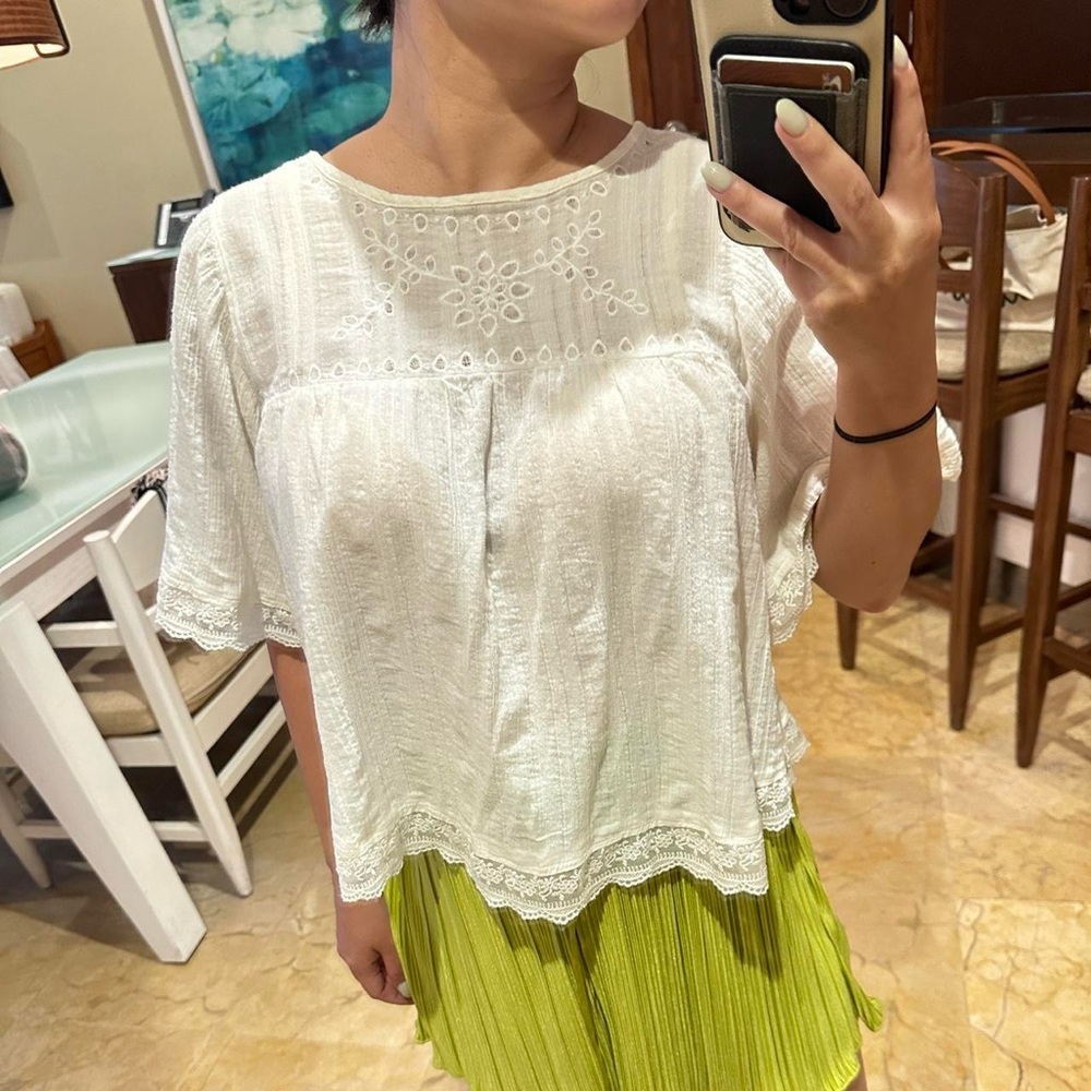 Boho white top